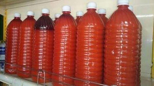 bottles of oil Fresh Palm Oil